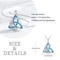 wholesale 925 Sterling Silver Blue Opal Triquetra Pendant Necklaces for Women and Men-0-3