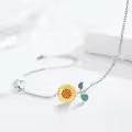 wholesale 925 Sterling Silver Sunflower Charm Bracelet Wholesale for Women - Mothers Day Gifts-0-2