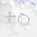 wholesale 925 Sterling Silver Cross Design Huggie Hoop Earrings for Men & Women-0-1