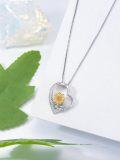 wholesale 925 Sterling Silver Sunflower Heart Pendant Necklace for Women Gifts-0-2