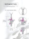 wholesale 925 Sterling Silver Pink Crystal Butterfly & Rose Cross Pendant Necklace Gift for Mom Wife Grandmother-0-1