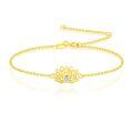wholesale 14K Gold Lotus Flower Bracelet with Diamond Accent - Birthday & Christmas Gifts for Women-0-0