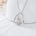 wholesale 925 Sterling Silver Heart-Shaped Pendant Necklace for Women - Sisters Forever Love Design-0-1