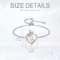 TOUPOP Sterling Silver Rose Heart Butterfly Initial Q Letter Link Bracelet For Women-0-5