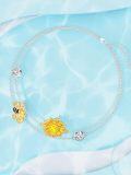 wholesale 925 Sterling Silver Bee & Sunflower Charm Bracelet for Women and Girls Gift-0-4