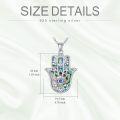 wholesale 925 Sterling Silver Abalone Shell Evil Eye Hamsa Hand Pendant Necklace for Women Men Protection Lucky Charm s-0-3