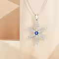 TOUPOP Sterling Silver Snowflake Pendant Necklace Winter Frozen Jewelry Gift-0-2