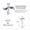 wholesale 925 Sterling Silver Dragonfly Faith Cross Pendant Necklace Platinum Plated Enamel Wings Jewelry For Women-0-1