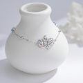 wholesale 925 Sterling Silver Hamsa Hand Bracelet With Blue Crystal And Charm Accents-0-1