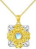 wholesale 925 Sterling Silver Celtic Knot Moonstone CZ Pendant Necklace for Women-0-0