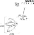 wholesale 925 Sterling Silver Minimalist Lotus Leaf Stud Earrings for Women Girls Gift Ideas-0-2