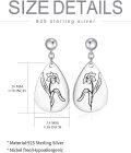 wholesale Sterling Silver Floral Teardrop Earrings w Birth Flower Engraved Gift for Women-0-48