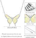 wholesale 925 Sterling Silver White Opal Butterfly Pendant Necklace Minimalist Charm s for Her-0-5
