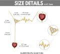 wholesale 14K Gold Red Crystal Heartbeat Pendant Necklace for Women 28cm Long Chain-0-3