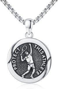 wholesale 925 Sterling Silver  Tennis Player Sports Pendant Necklace-C-Tennis Necklace
