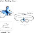 wholesale 925 Sterling Silver Blue Butterfly Infinity Love Friendship Bracelet Gifts for Sister Best Friend Forever Jewelry-0-2
