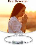 wholesale Sterling Silver Abalone Shell Urn Bracelet for Ashes Women Men Pet Memorial-0-4