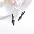 wholesale 925 Sterling Silver Triangle Drop Earring with Blue Stone and Black Spikes for Women's Fashion Jewelry - Punk Style Gifts-0-1