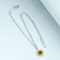 wholesale 925 Sterling Silver Gold Plated Lotus Flower Charm Anklet for Women-0-4
