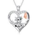 TOUPOP Sterling Silver Stone Animal Pendant Necklace for Women-0-0