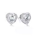 wholesale 925 Sterling Silver Birthstone Heart Stud Earrings Jewelry Gifts for Women-0-66