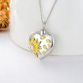 wholesale 925 Sterling Silver Sunflower Heart Urn Necklace for Ashes Keepsake Memorial s for Women Girls-0-1