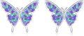 wholesale 925 Sterling Silver Blue Fire Opal Butterfly Stud Earrings Hypoallergenic  for Women Girls 6mm x 8mm-0-18