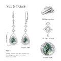 wholesale 925 Sterling Silver Square Moonstone Drop Earrings White Gold Plated Huggie Hoops For Women-0-3