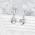 wholesale 925 Sterling Silver Octopus Drop Earrings With Blue Crystal And Gold Hat-0-2