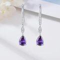 wholesale 925 Sterling Silver Blue Austrian Crystal Pear Drop Leverback Earrings for Women's Gifts-0-33