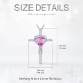 TOUPOP Sterling Silver Pink Tourmaline Cross Necklace-0-5