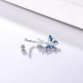 wholesale 925 Sterling Silver Blue Butterfly Belly Button Ring 14G Hypoallergenic Dangling Navel Jewelry Gift-0-2