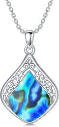 wholesale Sterling Silver Natural Gemstone Teardrop Filigree Celtic Knot Necklace-0-30