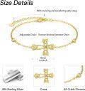 wholesale 925 Sterling Silver Gold Plated Celtic Knot Cross Adjustable Bracelet Christian Irish  for Women-0-2
