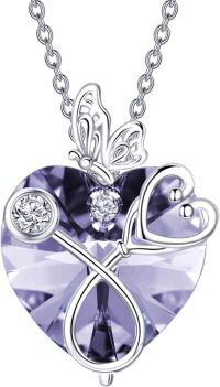 wholesale  Sterling Silver Crystal Butterfly Heart Stethoscope Necklace Nurse Doctor Gift -06-June