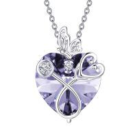 wholesale 925 Sterling Silver Crystal Butterfly Heart Stethoscope Pendant Necklace for Nurses and Doctors Gifts-06-June