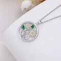 wholesale 925 Sterling Silver Daisy Flower Pendant Necklace-0-4