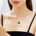 wholesale 925 Sterling Silver Heart-Shaped Black Crystal and Yellow Stone Double Dragon Pendant Necklace for Women & Men-0-1