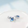 wholesale 925 Sterling Silver Blue Star Earrings Wholesale With Twisted Metal Design-0-3