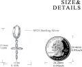 wholesale 925 Sterling Silver Evil Eye Cross Drop Hoop Earrings for Women Girls Huggie Minimalist-0-4