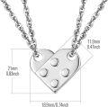 wholesale 925 Sterling Silver Heart Dice Pendant Necklaces for Couples or BFFs - Matching Jewelry Sets of Two Chain Links-0-1