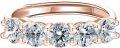 wholesale S925 Sterling Silver Moissanite 5-Stone Round Cut Eternity Band, 1.5ct D-VVS1, 18K Rose Gold Plated, Adjustable Size 8-10, Hypoallergenic-0-1