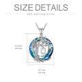 wholesale 925 Sterling Silver Blue Crystal Tree of Life Initial Necklace Family Letter Pendant Birthday Mother s Day Gifts for Her-0-35