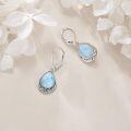 wholesale 925 Sterling Silver Teardrop Opal Larimar Leverback Drop Earrings for Women Gifts-0-4