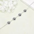 wholesale 925 Sterling Silver Black Crystal Dog Paw Print Charm Bracelet for Women-0-1