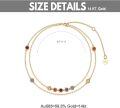 wholesale 14K Gold Rainbow CZ Chakra Anklet - Adjustable Size-0-4