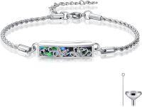 wholesale Sterling Silver Abalone Shell Urn Bracelet for Ashes Women Men Pet Memorial-Butterfly
