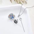 wholesale 925 Sterling Silver Heart Shape Crystal Flower Keepsake Jewelry for Women - 24 Chain Included-0-4