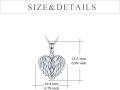wholesale 925 Sterling Silver Angel Wings Heart My Angel Pendant Necklace-0-3
