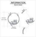 wholesale 925 Sterling Silver Otter Hoop Earrings Gift for Women Girls Jewelry Accessories-0-3